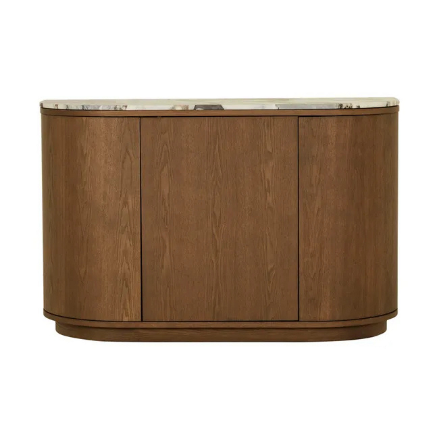 Oberon Crescent Marble Storage Unit - Matt Ocean Marble - Smoked Ash