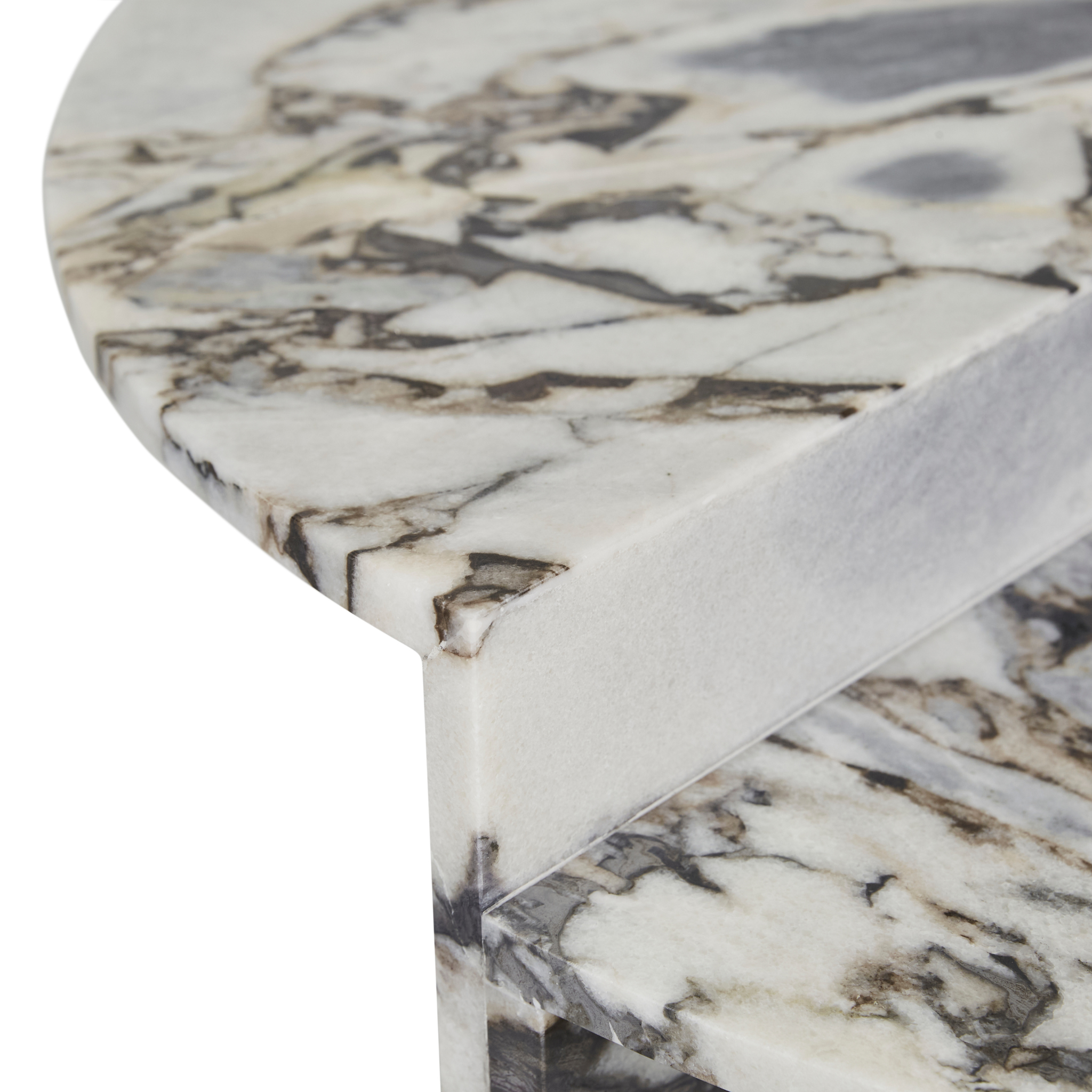 Elle Lune Coffee Table - Natural Ocean Marble - by Globewest