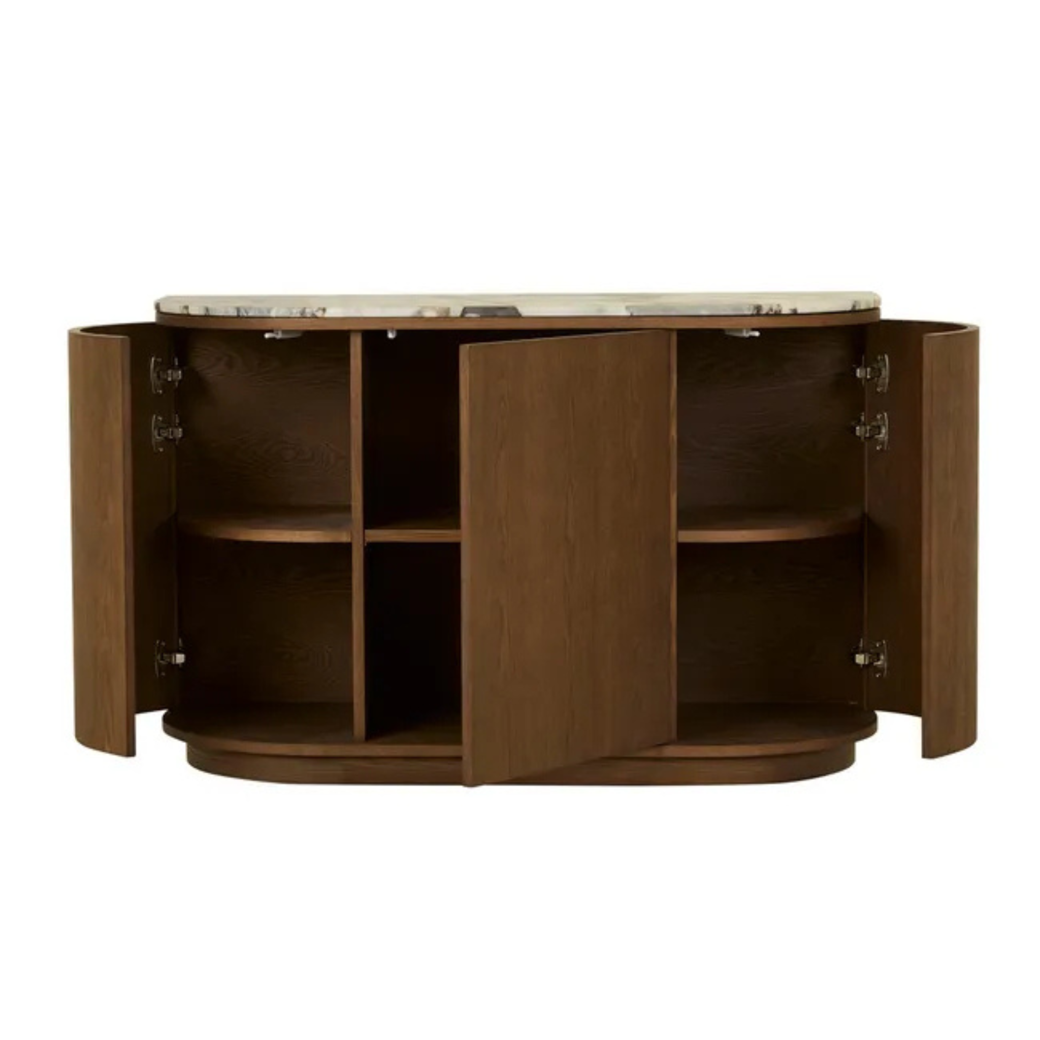 Oberon Crescent Marble Storage Unit - Matt Ocean Marble - Smoked Ash by GlobeWest