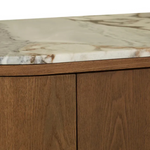 Oberon Crescent Marble Storage Unit - Matt Ocean Marble - Smoked Ash by GlobeWest