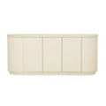 Oberon Crescent Marble Buffet - Natural Travertine - Shell by GlobeWest