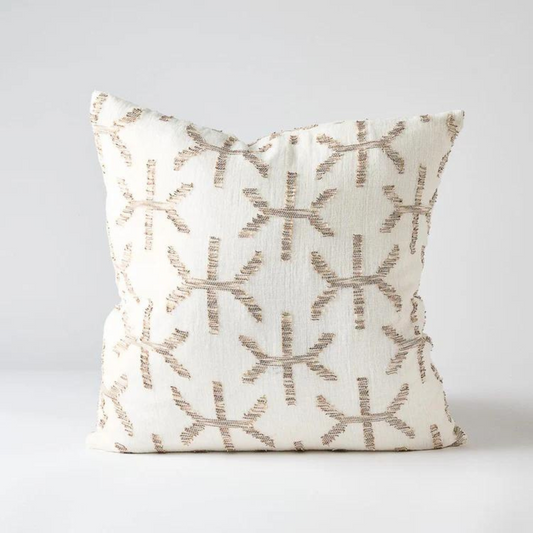 Eros Linen Cushion - Off White/Nutmeg