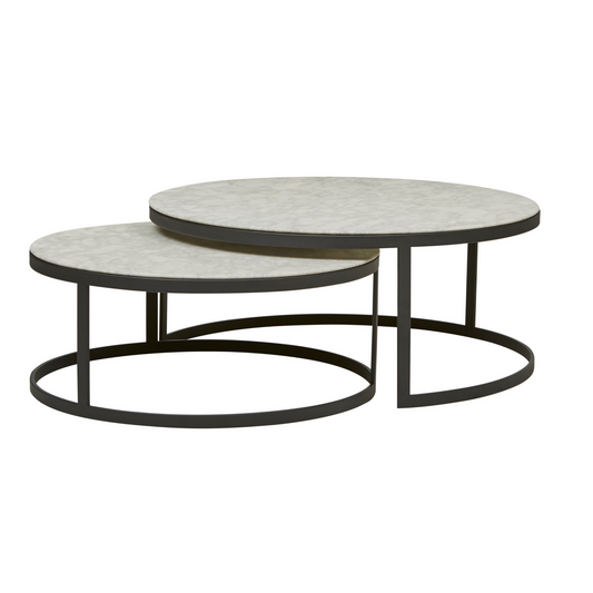 Elle Round Marble Nest Coffee Table by Globewest