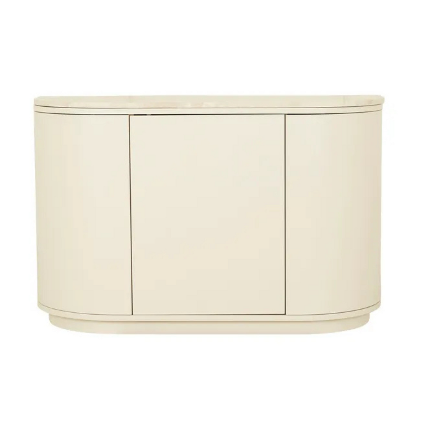 Oberon Crescent Marble Storage Unit - Natural Travertine - Shell by GlobeWest