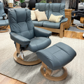 Mayfair Small Recliner Chair & Footstool with Classic Base by Stressless Ex Display