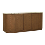 Oberon Crescent Marble Buffet - Matt Ocean Marble - Smoked Ash by GlobeWest