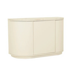 Oberon Crescent Marble Storage Unit - Natural Travertine - Shell by GlobeWest