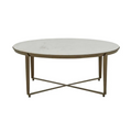 Ophelia Coffee Table - White - Antique Brass by Globewest