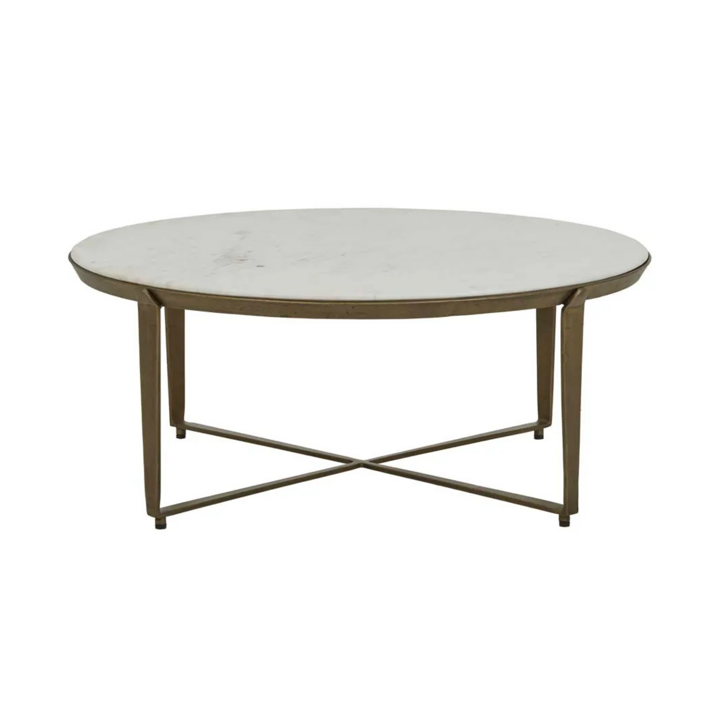 Ophelia Coffee Table - White - Antique Brass by Globewest