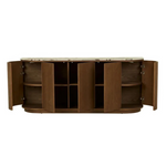 Oberon Crescent Marble Buffet - Matt Ocean Marble - Smoked Ash by GlobeWest