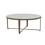 Ophelia Coffee Table - White - Antique Brass by Globewest