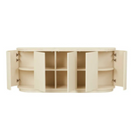 Oberon Crescent Marble Buffet - Natural Travertine - Shell by GlobeWest