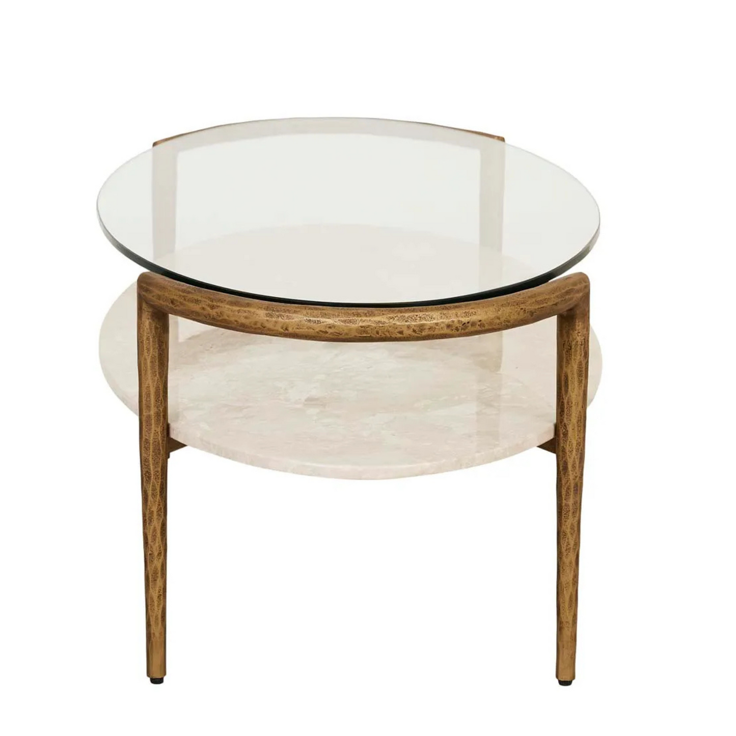 Ophelia Pointe Oval Coffee Table - Silk Grey - Antique Brass by Globewest