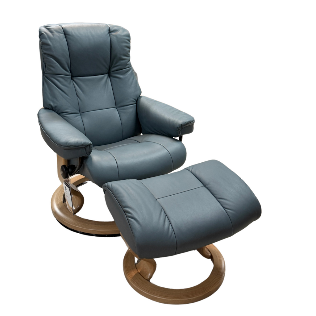 Mayfair Small Recliner Chair & Footstool with Classic Base by Stressless Ex Display