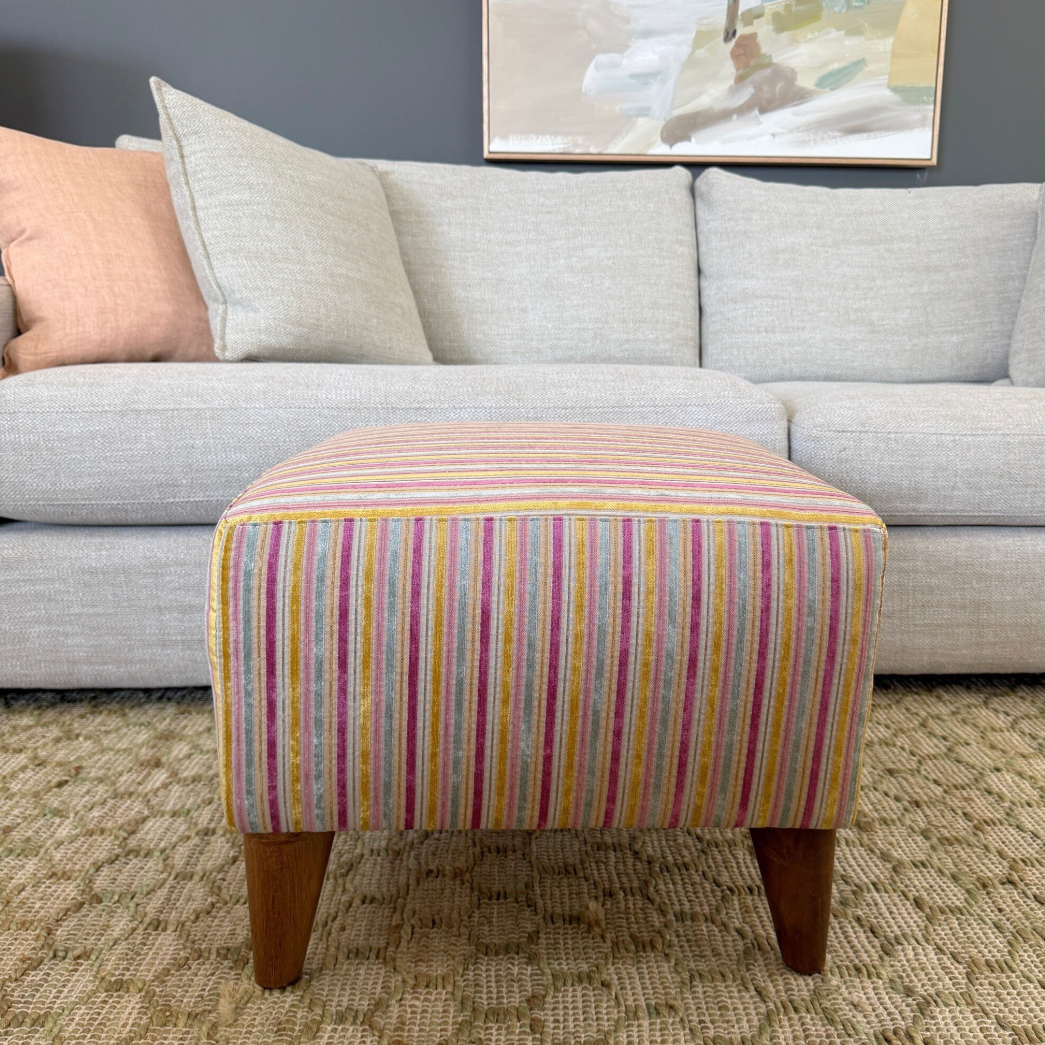 Soho Ottoman Zepel Lucia Bouquet Ex Display