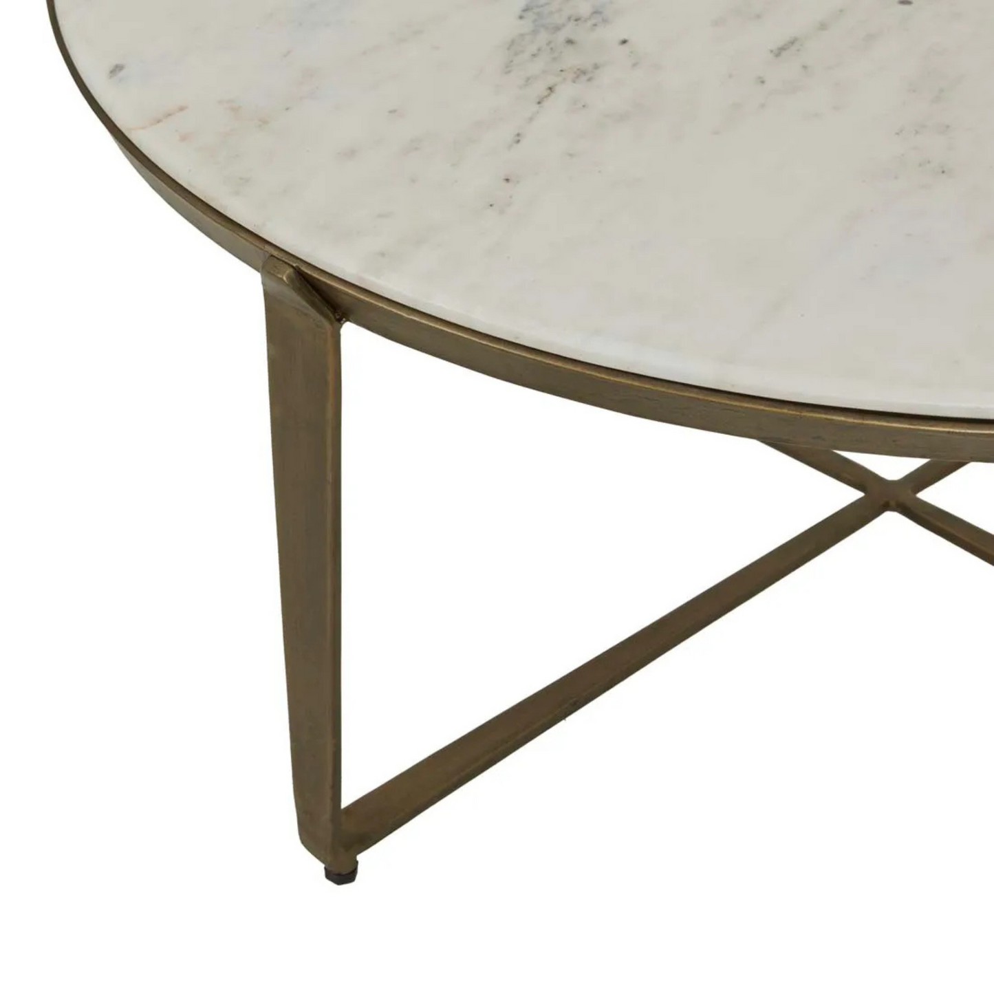 Ophelia Coffee Table - White - Antique Brass by Globewest