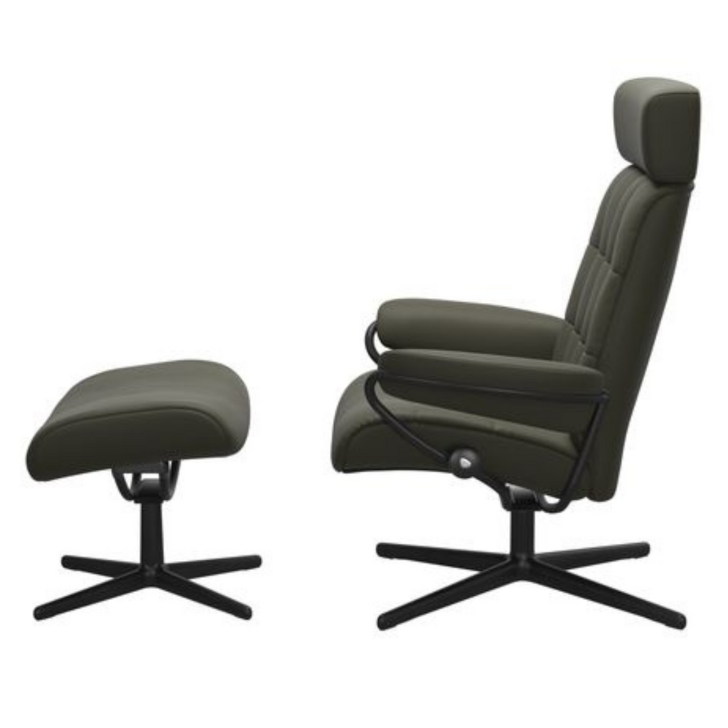 London Adjustable Head Rest Recliner Chair & Stool with Star Base by Stressless