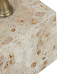 Verona Pillar Side Table - Latte - Antique Brass by GlobeWest