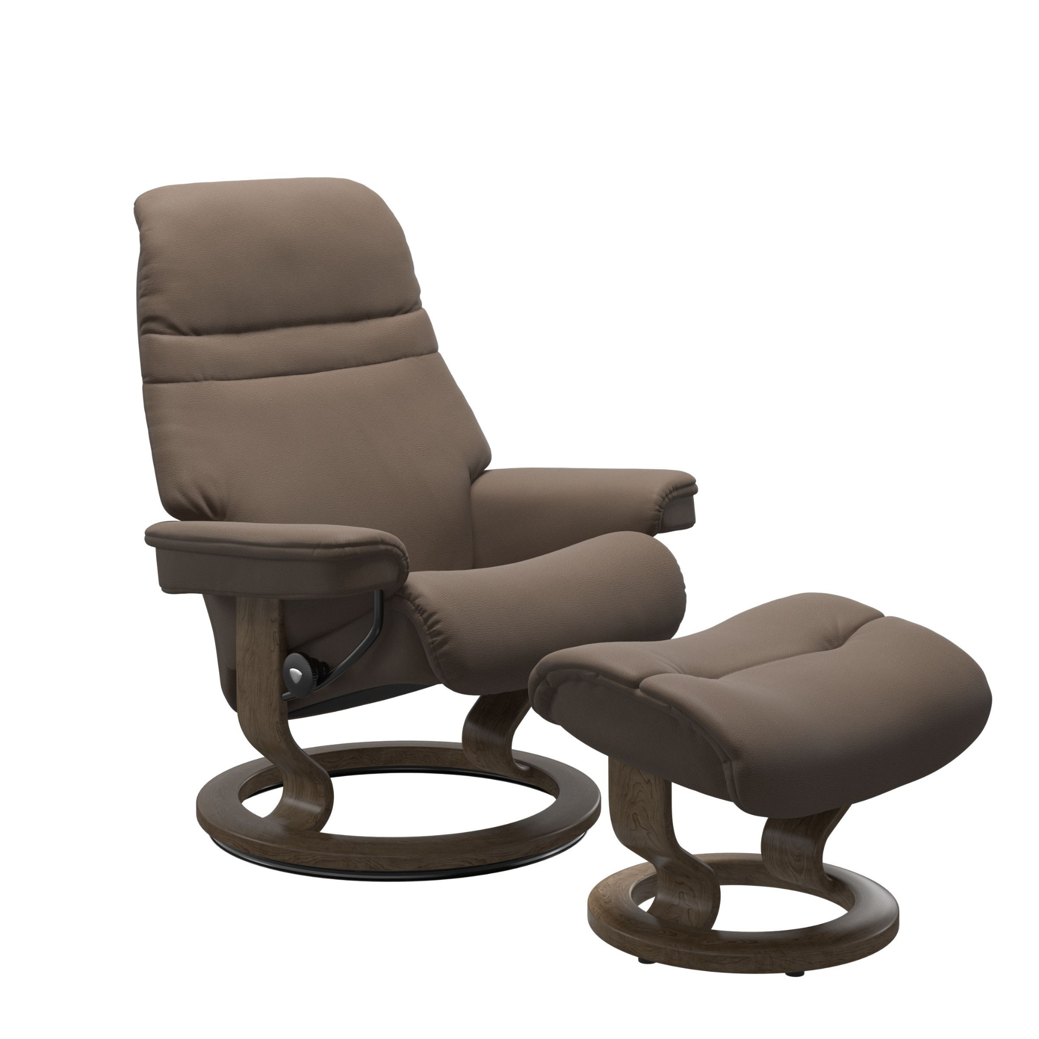 Sunrise Small Recliner Chair & Stool Classic Base by Stressless