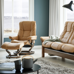 Mayfair Large Recliner Chair & Stool with Classic Base by Stressless