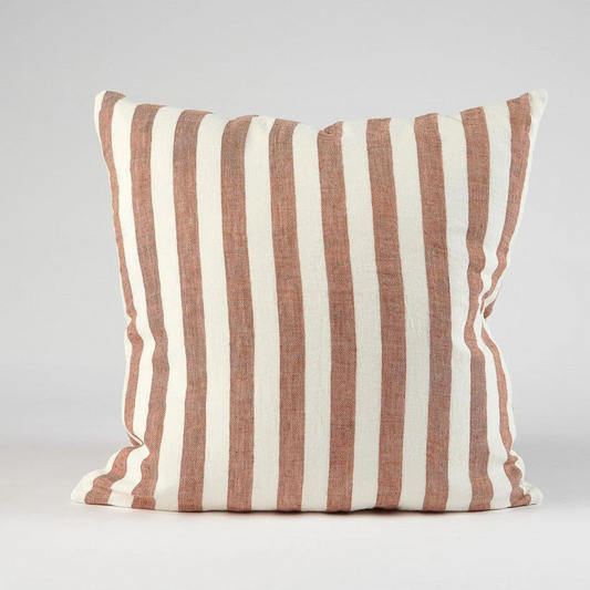 Santi Cushion - Off White/Nutmeg Stripe