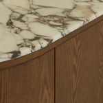 Oberon Crescent Marble Buffet - Matt Ocean Marble - Smoked Ash by GlobeWest
