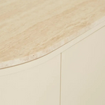 Oberon Crescent Marble Buffet - Natural Travertine - Shell by GlobeWest