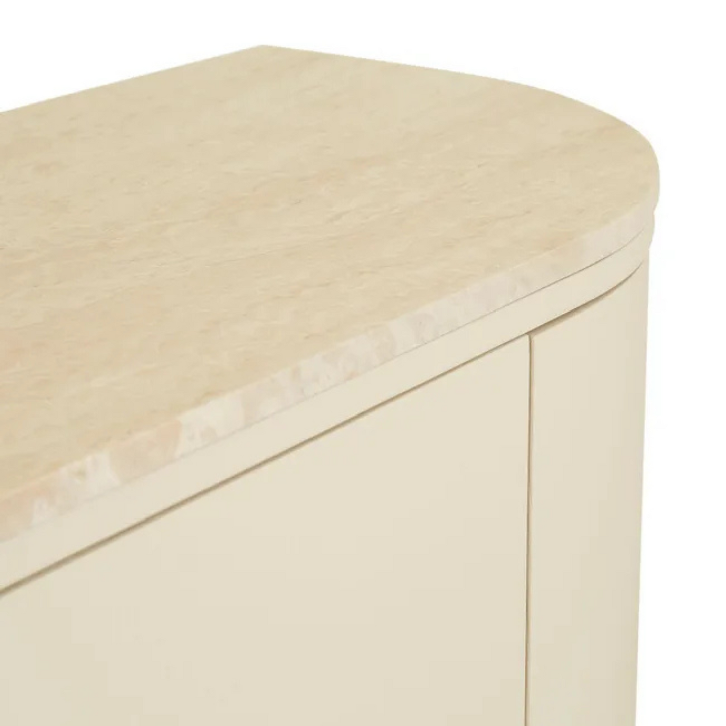 Oberon Crescent Marble Storage Unit - Natural Travertine - Shell by GlobeWest