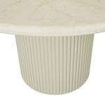 Benjamin Ripple Round Marble Dining Table Brown Vein Marble with Putty by GlobeWest