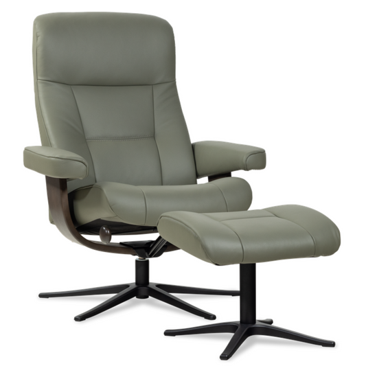 Nordic 11 Recliner Chair & Ottoman with Classic Base by IMG