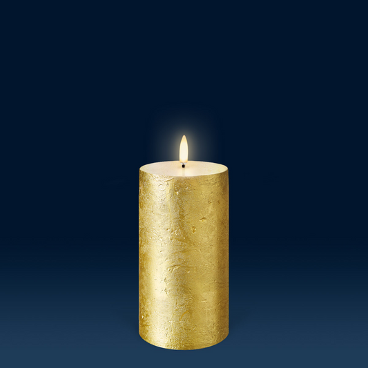 LED Pillar Candles Gold