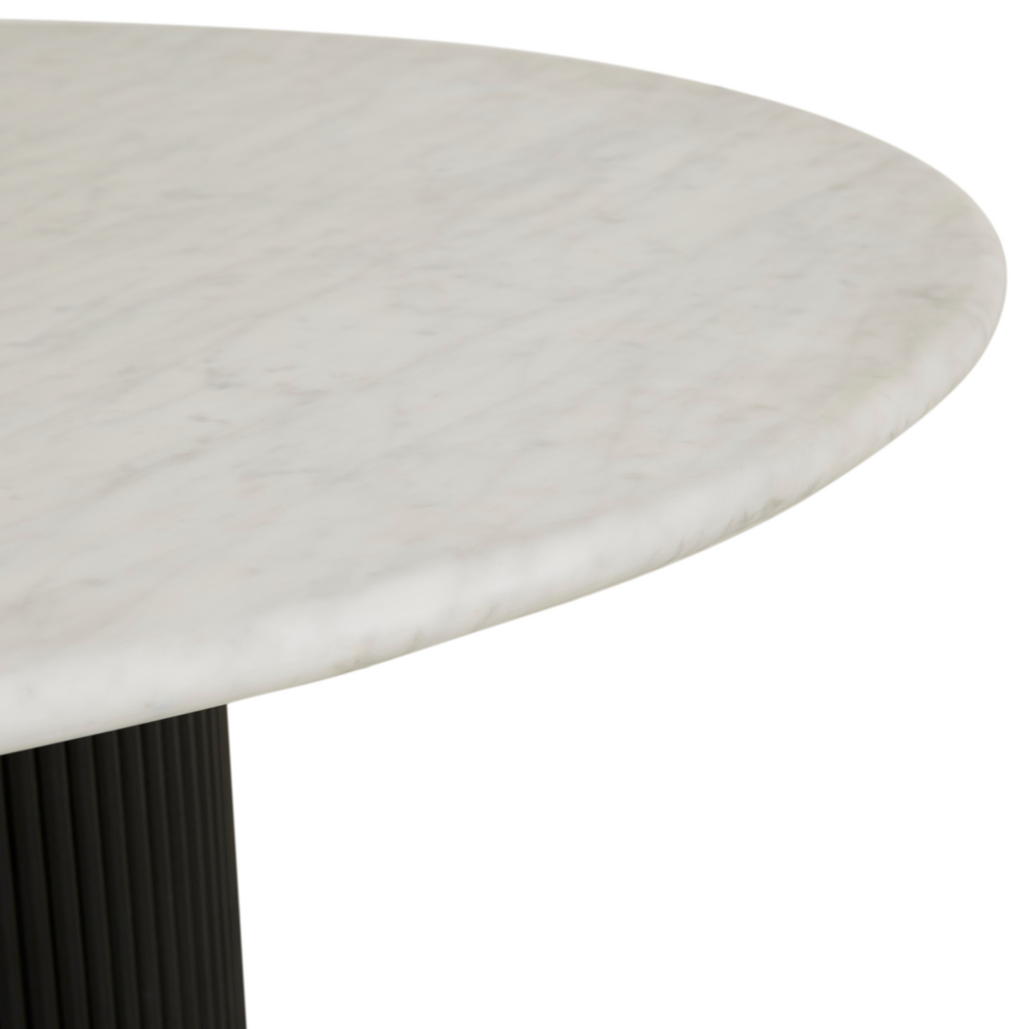 Benjamin Ripple Round Marble Dining Table Matt White Marble - Matt Bla ...
