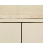 Oberon Crescent Marble Storage Unit - Natural Travertine - Shell by GlobeWest