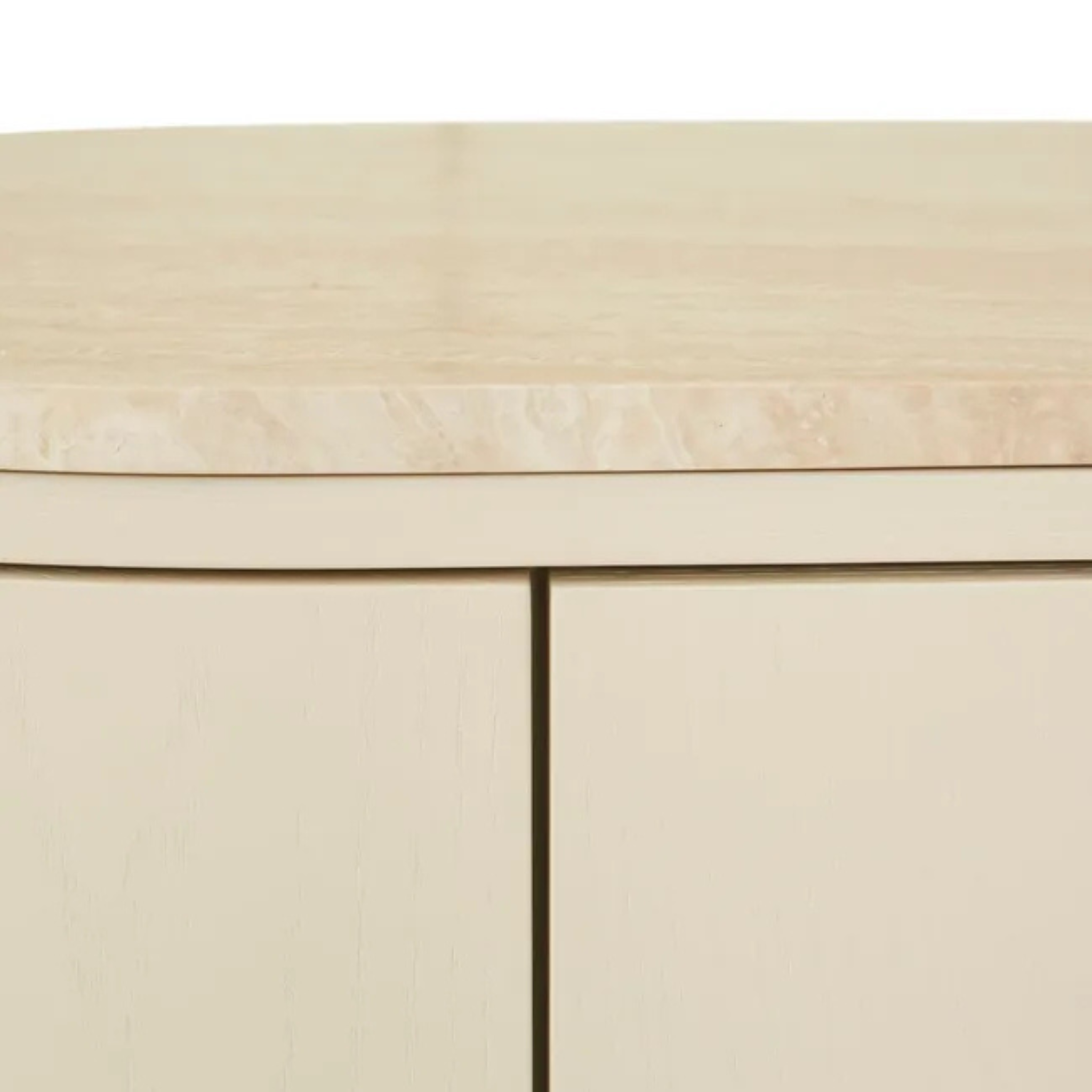 Oberon Crescent Marble Storage Unit - Natural Travertine - Shell by GlobeWest
