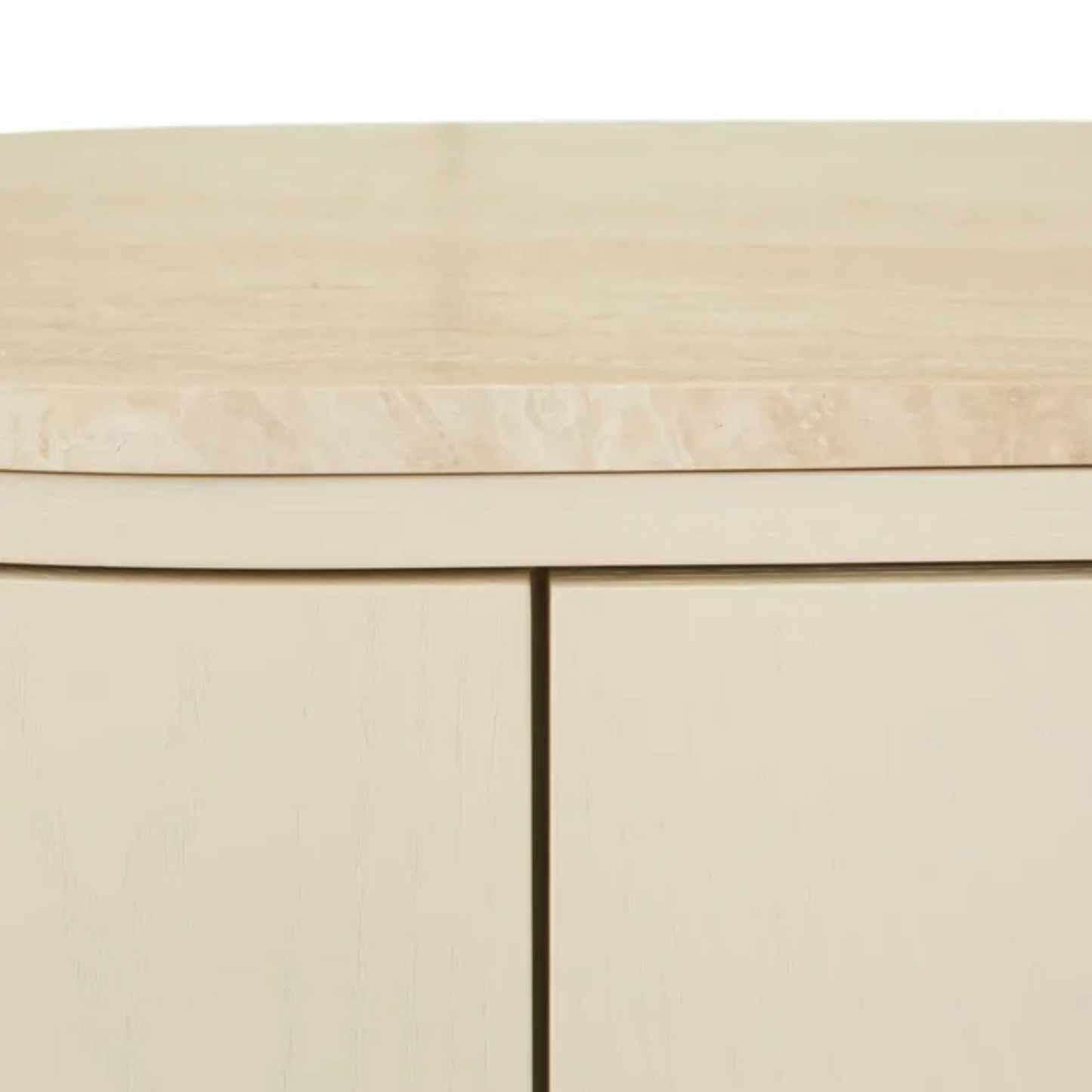 Oberon Crescent Marble Storage Unit - Natural Travertine - Shell by GlobeWest