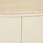 Oberon Crescent Marble Buffet - Natural Travertine - Shell by GlobeWest