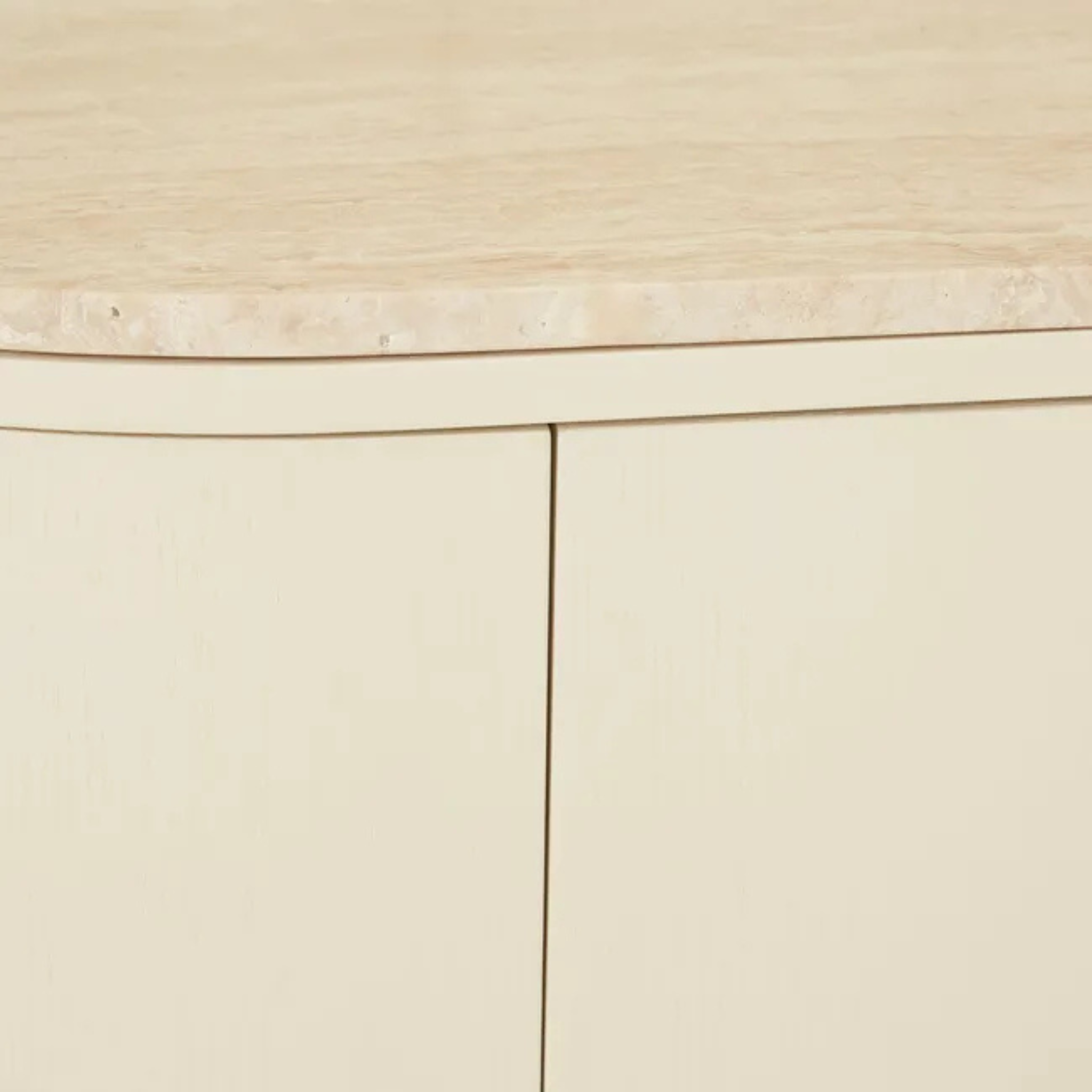 Oberon Crescent Marble Buffet - Natural Travertine - Shell by GlobeWest