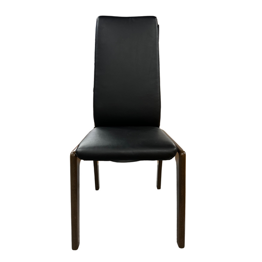 Laurel High Back Chair in Leather Black/Walnut by Stressless