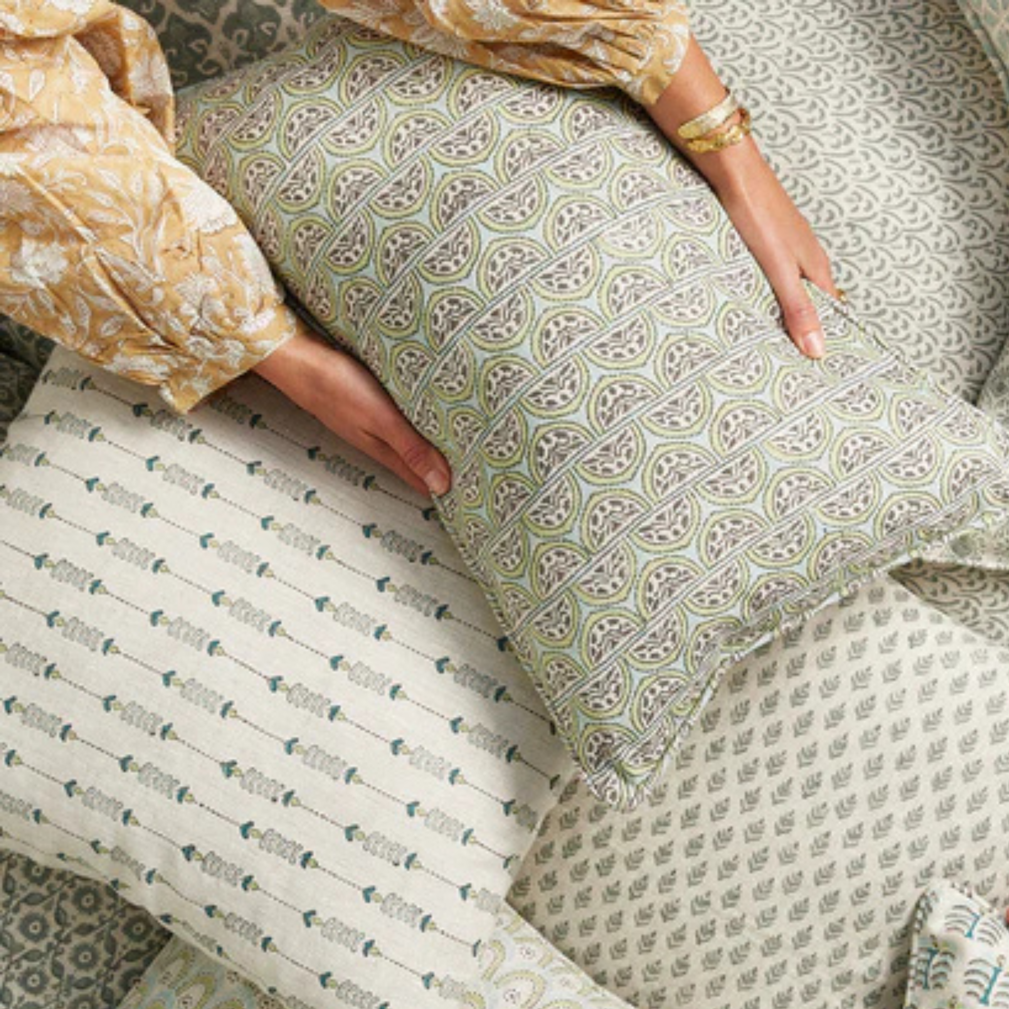 Burano Wasabi Linen Cushion