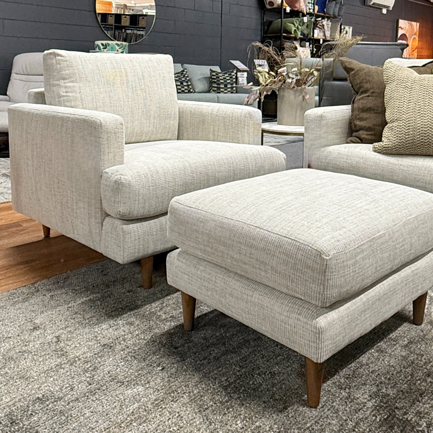 Crawford Occasional Chair & Ottoman Ex Display