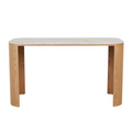 Classique Marble Desk - Matt White Marble - Natural Ash by GlobeWest