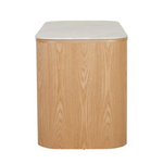Classique Marble Desk - Matt White Marble - Natural Ash by GlobeWest