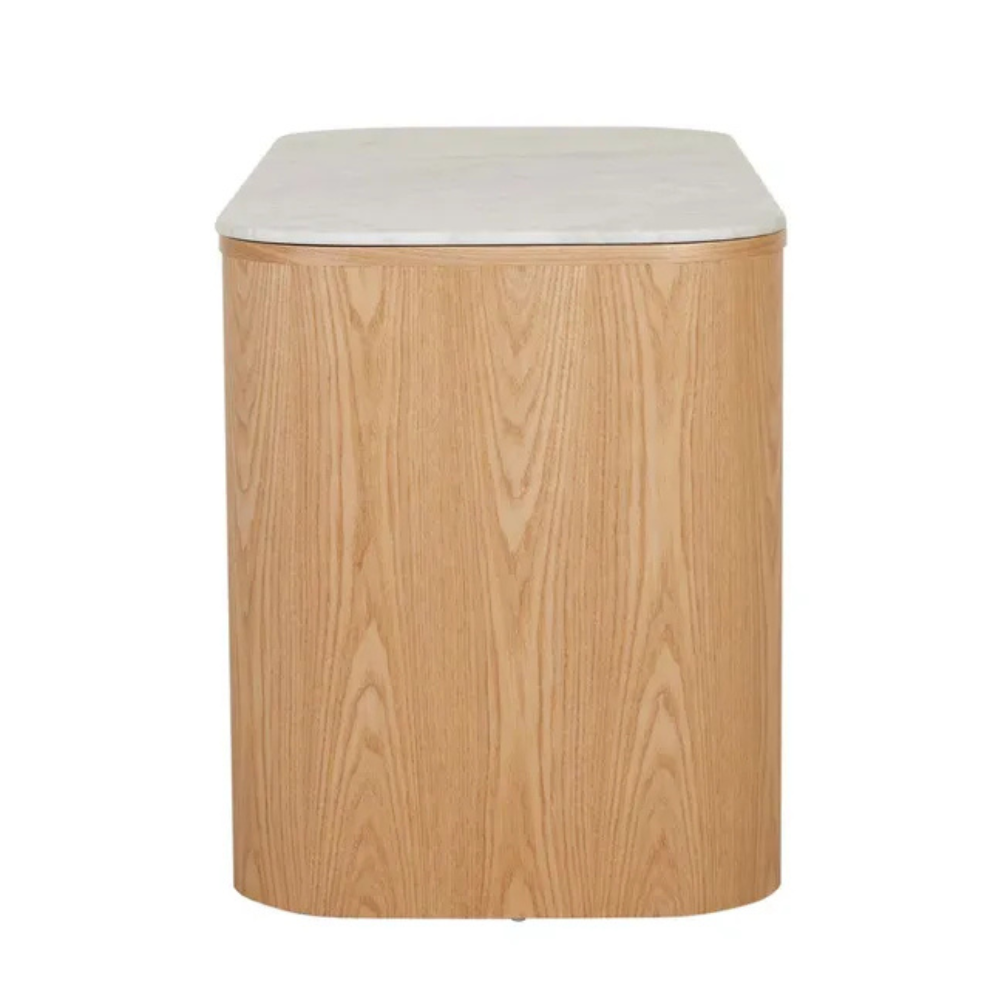 Classique Marble Desk - Matt White Marble - Natural Ash by GlobeWest