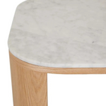Classique Marble Desk - Matt White Marble - Natural Ash by GlobeWest