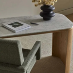 Classique Marble Desk - Matt White Marble - Natural Ash by GlobeWest
