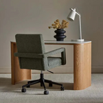 Classique Marble Desk - Matt White Marble - Natural Ash by GlobeWest