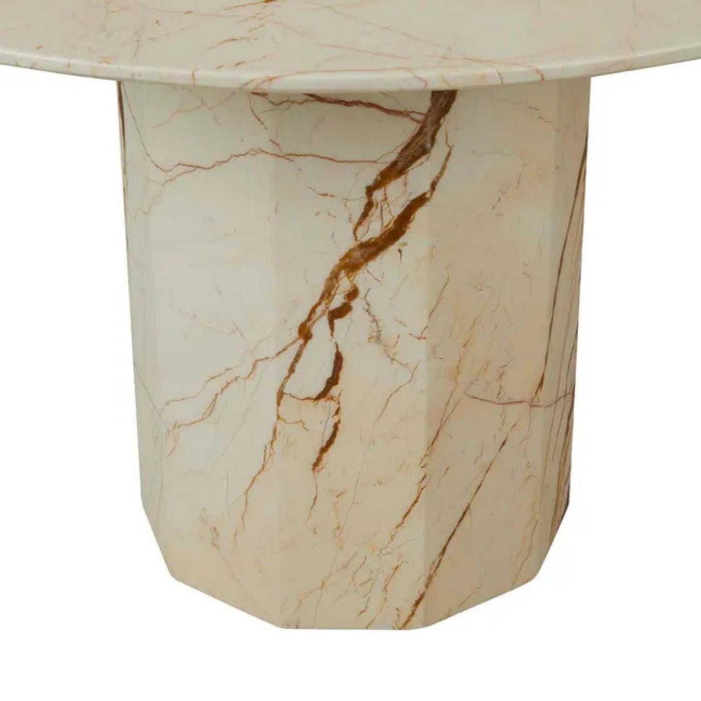 Atlas Decagon Dining Table - Brown Vein Marble by GlobeWest