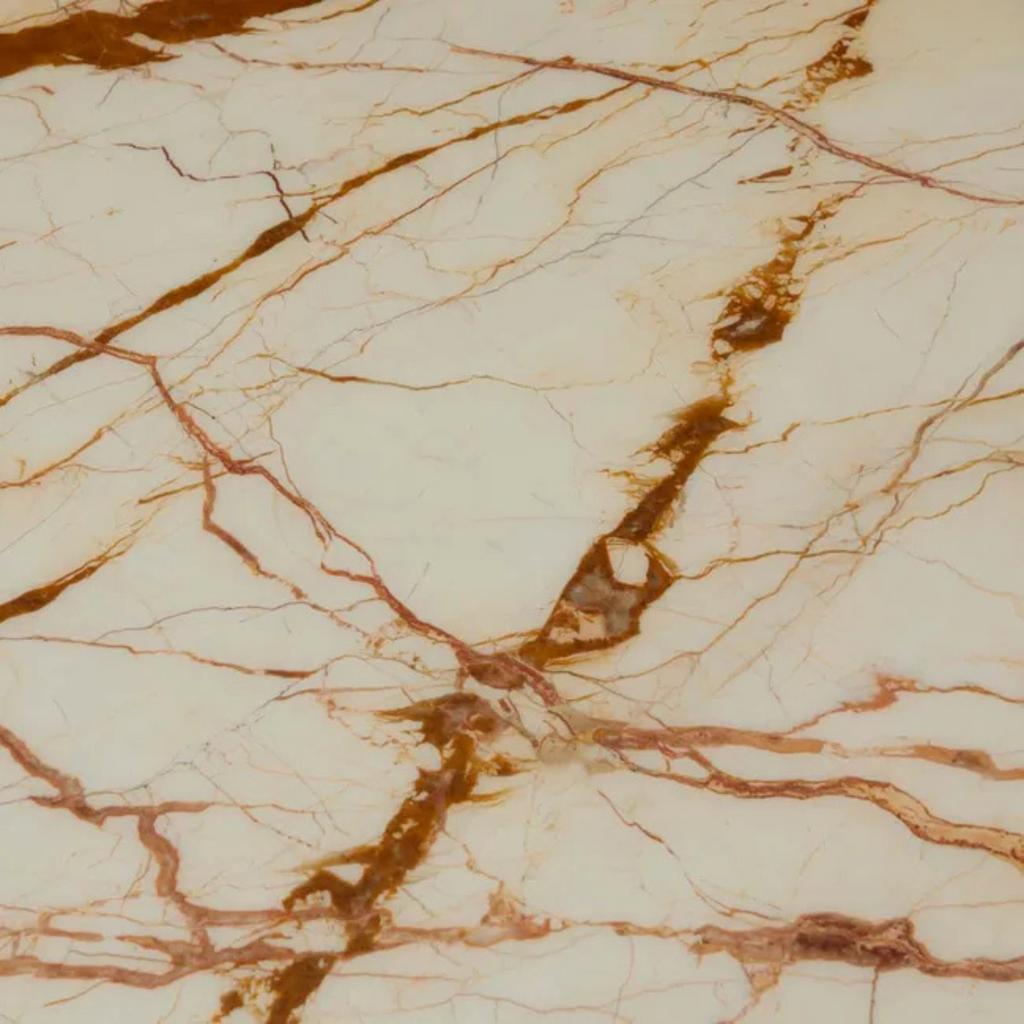 Atlas Decagon Dining Table - Brown Vein Marble by GlobeWest