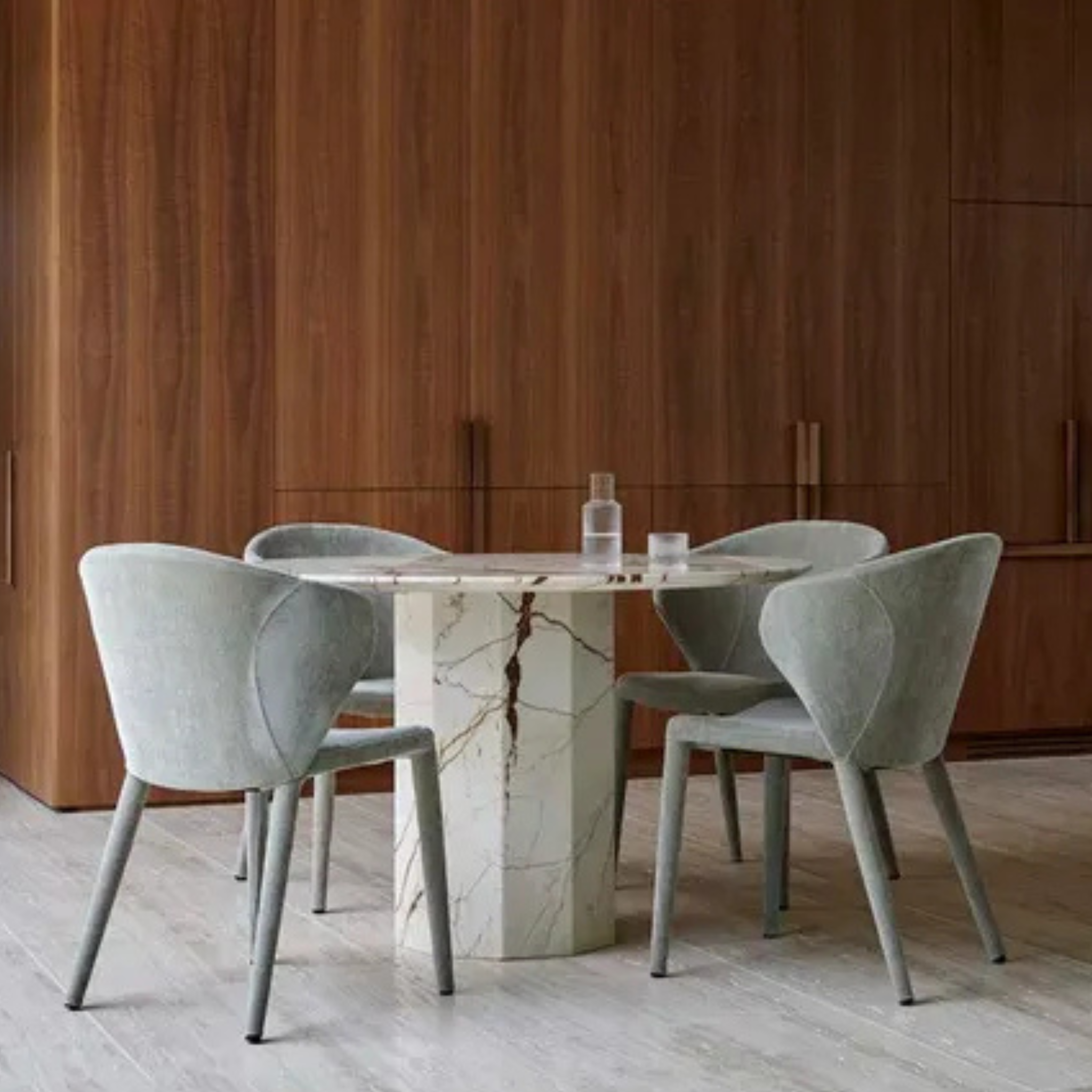 Atlas Decagon Dining Table - Matt Ocean Marble by GlobeWest