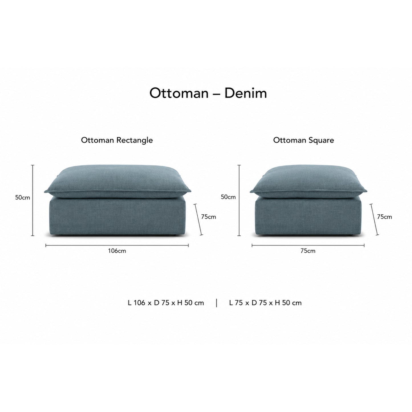 Daydream Loose Cover Ottoman by Molmic
